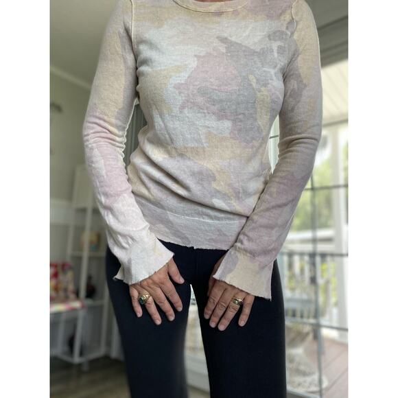 ZADIG & VOLTAIRE 100% Cashmere Pastel Camo Pullover Sweater L - Picture 1 of 13